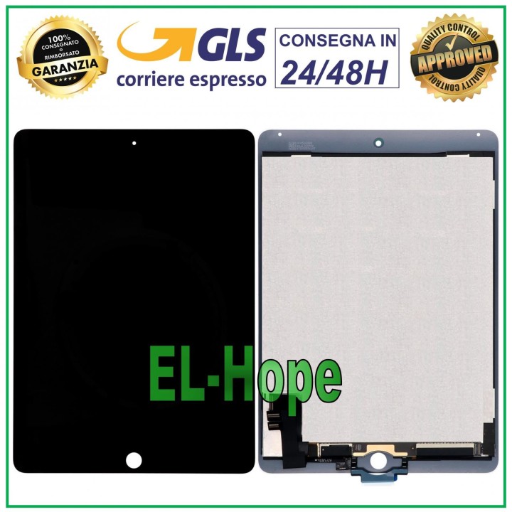 TOUCH SCREEN LCD DISPLAY FOR APPLE iPad 6 Air 2 A1566 A1567 BLACK GLASS SCREEN