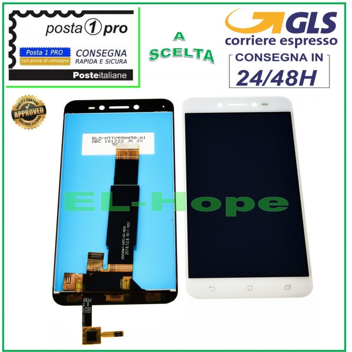 DISPLAY FOR ASUS ZENFONE LIVE ZB501KL A007 TOUCH SCREEN WHITE GLASS SCREEN