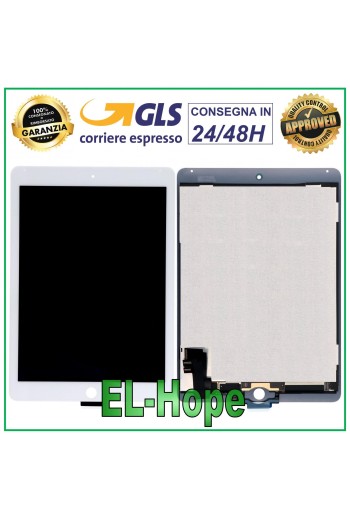 TOUCH SCREEN LCD DISPLAY FOR APPLE iPad 6 Air 2 A1566 A1567 WHITE GLASS SCREEN