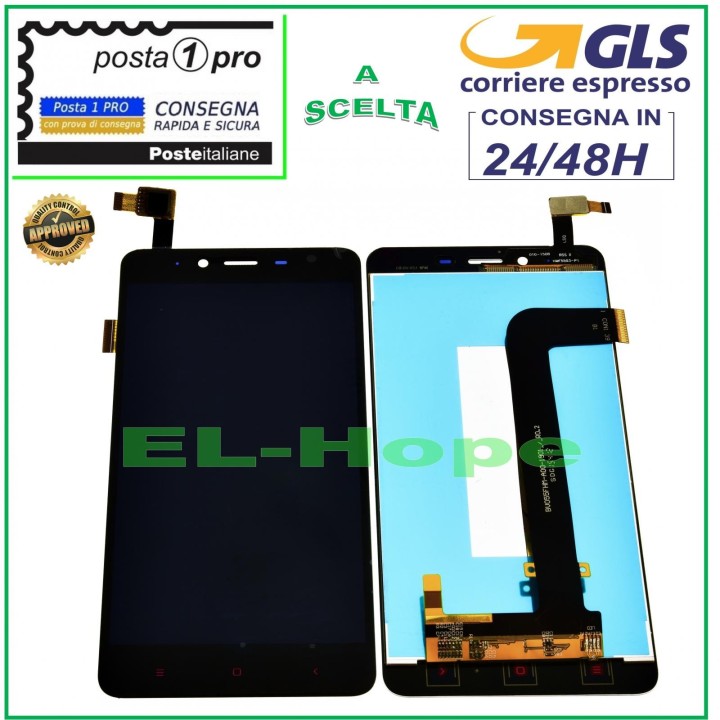 LCD DISPLAY FOR XIAOMI HONGMI REDMI NOTE 2 TOUCH SCREEN BLACK GLASS SCREEN