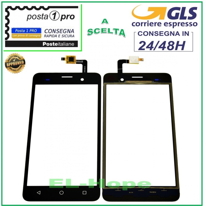 TOUCH SCREEN GLASS WIKO JERRY DIGITIZER BLACK GLASS 5.0