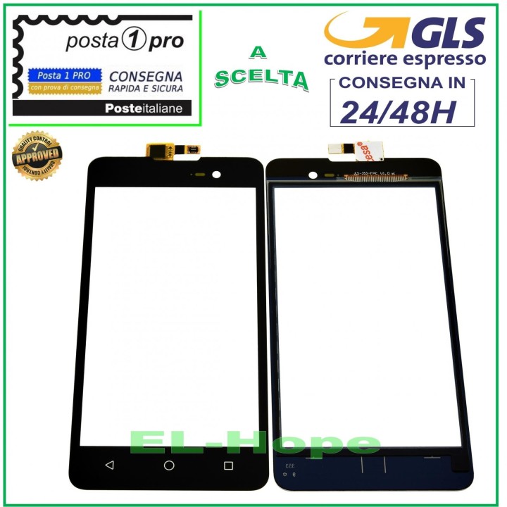 TOUCH SCREEN GLASS WIKO LENNY 2 II DIGITIZER BLACK GLASS 5.0