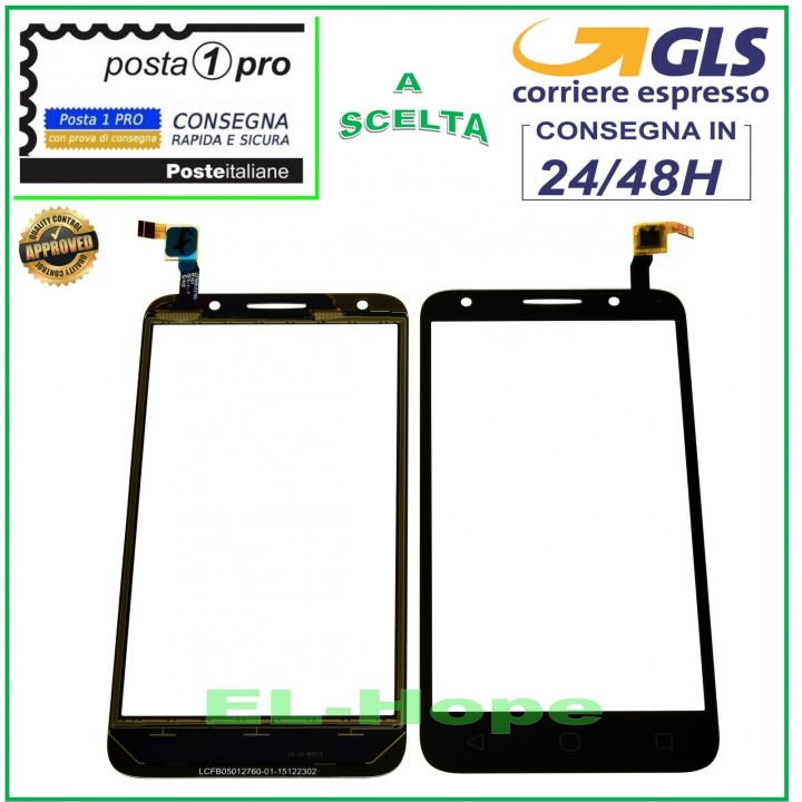 TOUCH SCREEN GLASS ALCATEL Pixi 4 5.0  5045 5045X DIGITIZER BLACK GLASS