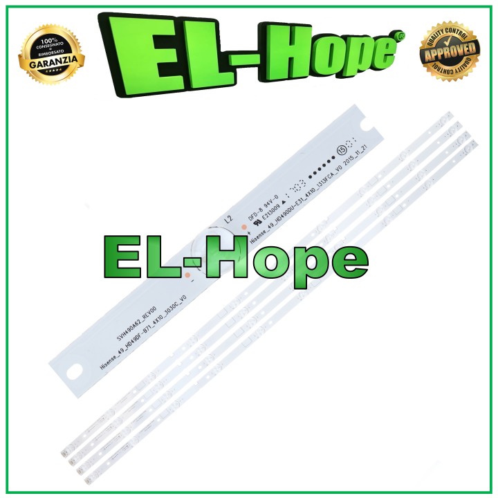 KIT 4 BARS 10 LED FOR 49  TV HISENSE HD490DU-E31 HD49DF-B71 SVH490A62_REV00