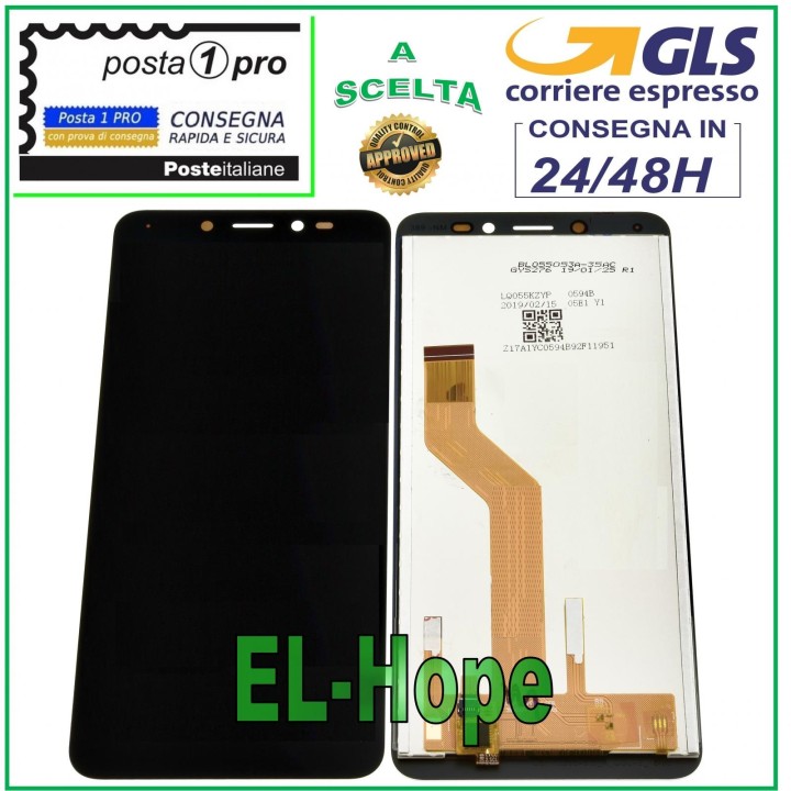 LCD DISPLAY FOR WIKO SUNNY 3 PLUS TOUCH SCREEN GLASS SCREEN ASSEMBLED BLACK