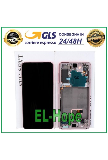 ORIGINAL SAMSUNG GALAXY S21 SM G991 FRAME LCD DISPLAY TOUCH SCREEN PINK