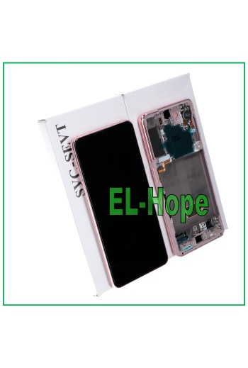 ORIGINAL SAMSUNG GALAXY S21 SM G991 FRAME LCD DISPLAY TOUCH SCREEN PINK