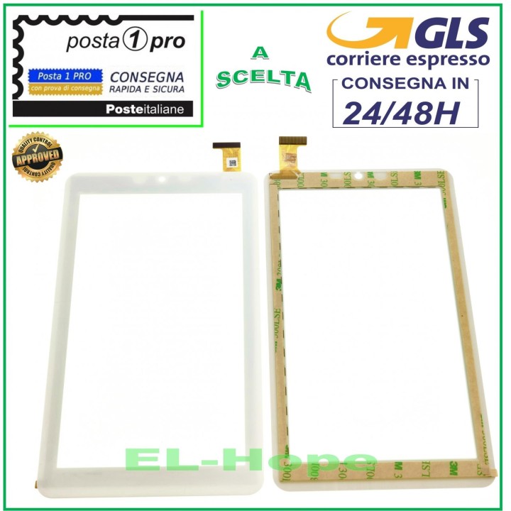 TOUCH SCREEN GLASS MEDIACOM 745GO SMARTPAD M-MP745GOB ORIGINAL WHITE