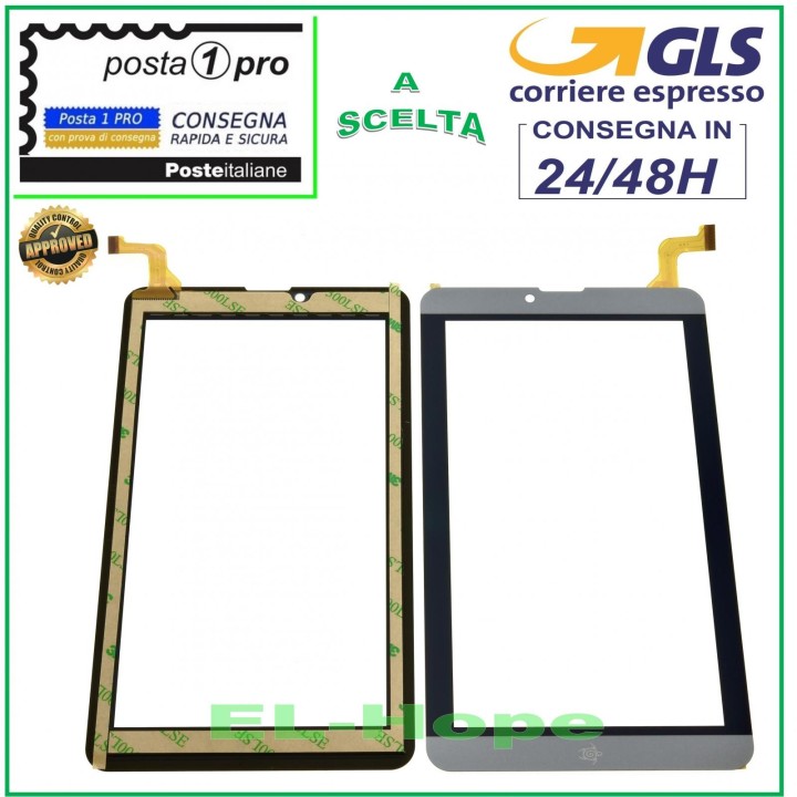 TOUCH SCREEN GLASS MEDIACOM SMARTPAD MX 7 M-SP7MXA SP7MXA ORIGINAL GREY