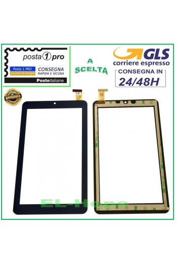 TOUCH SCREEN GLASS MEDIACOM 745GO SMARTPAD M-MP745GOV ORIGINAL BLACK
