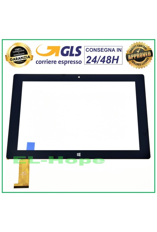 TOUCH SCREEN GLASS MEDIACOM WINPAD 10.1 X120 M-WPX120 ORIGINAL BLACK