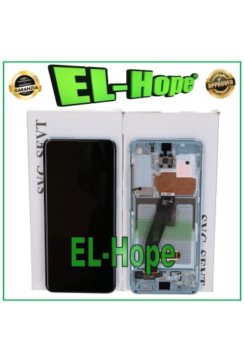 LCD DISPLAY + ORIGINAL FRAME SAMSUNG GALAXY S20 SM-G980 G981 TOUCH SCREEN BLUE