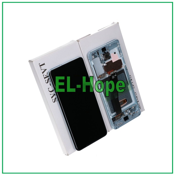 DISPLAY + ORIGINAL FRAME SAMSUNG S20 SM-G980 G981 TOUCH SCREEN BLUE GH82-22131D