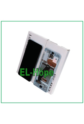 LCD DISPLAY + ORIGINAL FRAME SAMSUNG GALAXY S20 SM-G980 G981 TOUCH SCREEN BLUE