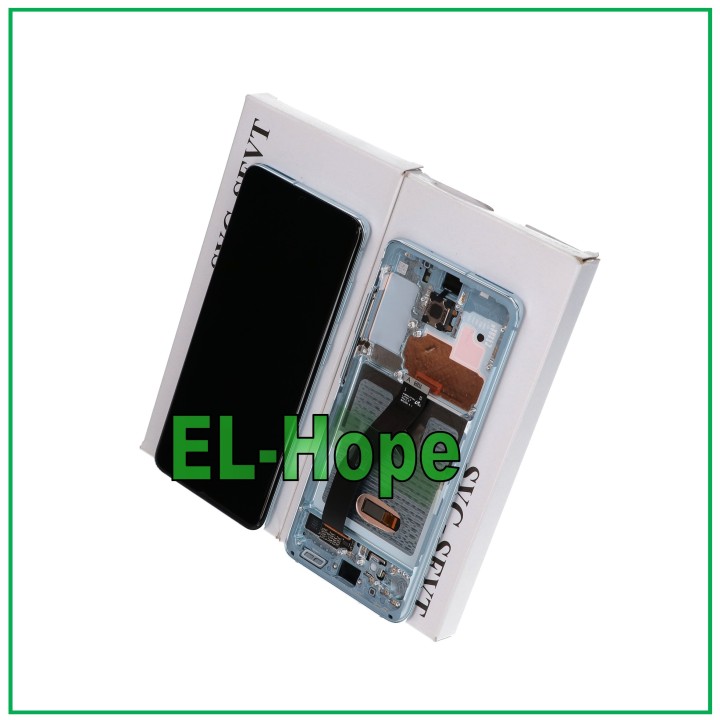 DISPLAY + ORIGINAL FRAME SAMSUNG S20 SM-G980 G981 TOUCH SCREEN BLUE GH82-22131D