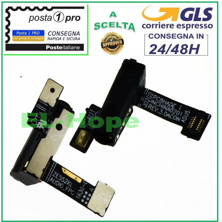 FLAT FLEX CABLE JACK AUDIO HEADPHONES ASUS ZENFONE 3 ZE520KL Z017D PLUG + MICROPHONE