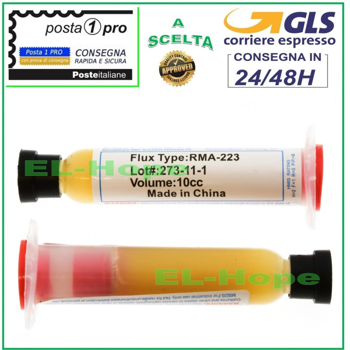 FLUX GEL PASTE AMTECH RMA-223-UV 10cc SOLDERING PCB BOARD REPAIR