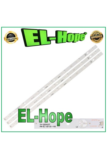 KIT 3 BARS 7 LEDs FOR 32 TV PANASONIC PN-EL-32-21-V0 TX32CS510B TZLP200KECB3