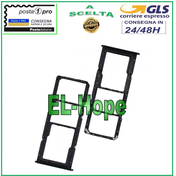 SLOT CARRIAGE COMPARTMENT NANO SIM CARD + MICRO SD SAMSUNG GALAXY A51 SM A515F BLACK