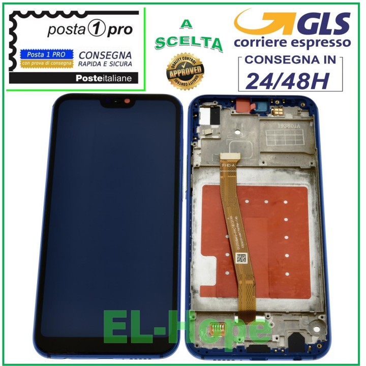 LCD DISPLAY + TOUCH SCREEN FOR HUAWEI P20 LITE ANE-LX1 GLASS SCREEN FRAME BLUE