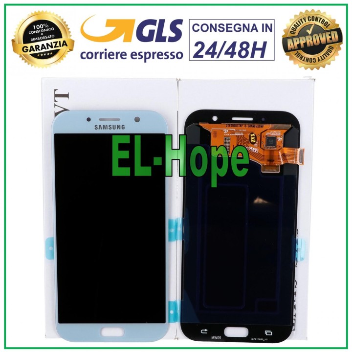 ORIGINAL DISPLAY SAMSUNG A7 2017 A720 SM-A720F DS TOUCH SCREEN BLUE GH97-19723C