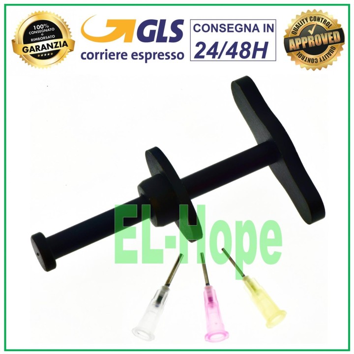 PISTON SYRINGE METAL PLUNGER FOR FLUX FLUX DISPENSER + 3 NEEDLE KIT