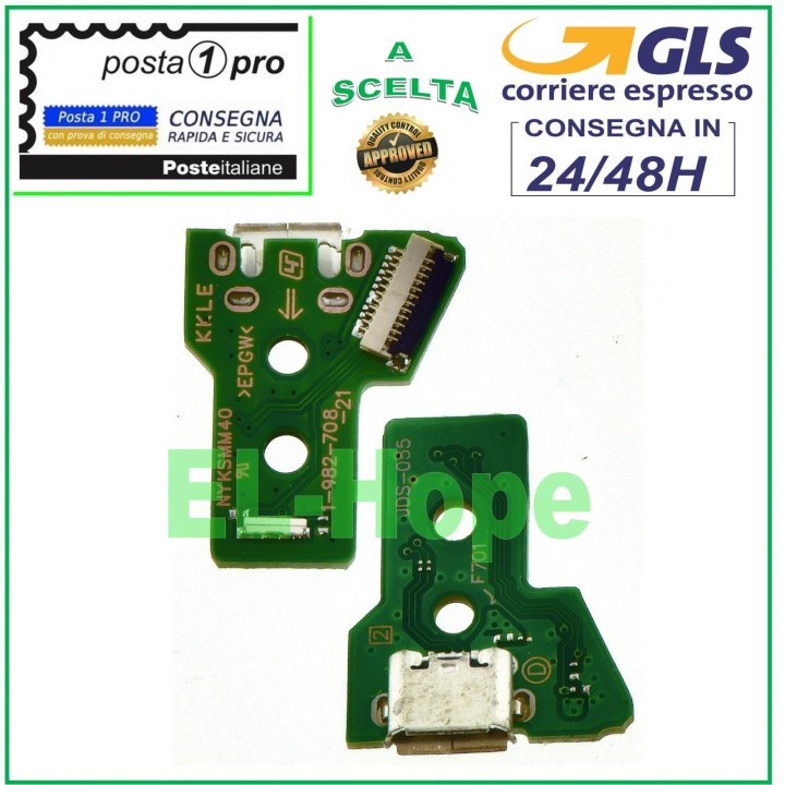 MICRO USB CHARGING CONNECTOR PCB 12 PIN JDS-055 FOR SONY PS4 JOYPAD CONTROLLER