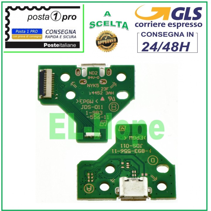 MICRO USB CHARGING CONNECTOR PCB 12 PIN JDS-011 FOR SONY PS4 JOYPAD CONTROLLER