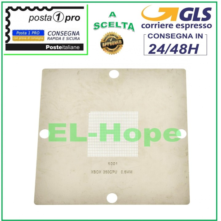 STENCIL MODEL 90X90 FOR XBOX XBOX360 CPU 0.6mm K001 BGA REBALLING REWORK GPU
