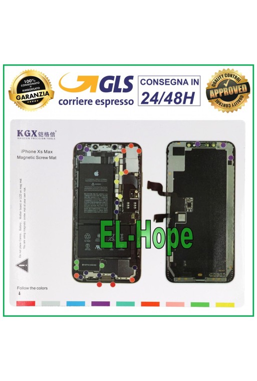 MAGNETIC ISCREWS PAD MAT ILLUSTRATED FOR DISMANTLING APPLE IPHONE XS MAX SCREWS
