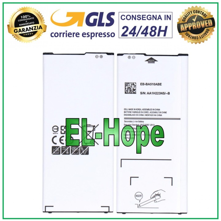 EB-BA510ABE BATTERY FOR SAMSUNG GALAXY A5 2016 SM-A510F 2900 mAh EQUAL ORIGINAL