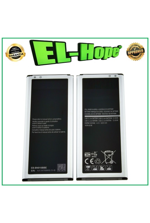 BATTERY EB-BN910BBE FOR SAMSUNG GALAXY NOTE 4 SM-N910F 3220 mAh EQUAL TO ORIGINAL