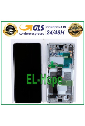 ORIGINAL FRAME LCD DISPLAY SAMSUNG GALAXY S21 ULTRA SM-G998 TOUCH SCREEN SILVER