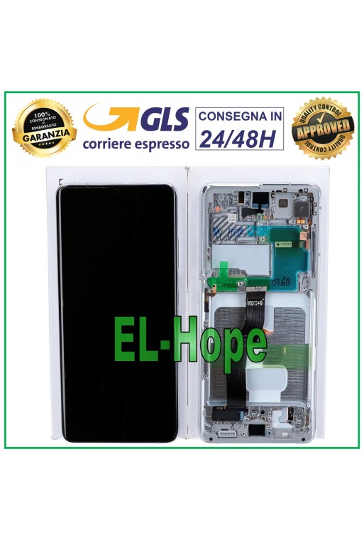 ORIGINAL FRAME LCD DISPLAY SAMSUNG GALAXY S21 ULTRA SM-G998 TOUCH SCREEN SILVER