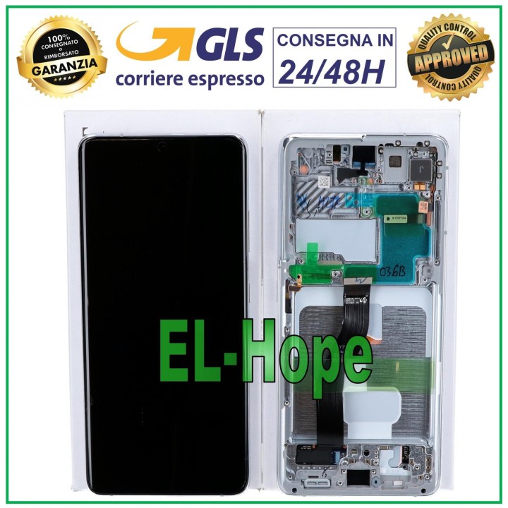 ORIGINAL FRAME LCD DISPLAY SAMSUNG S21 ULTRA SM-G998 TOUCH SILVER GH82-24925B