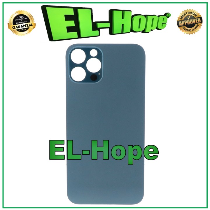 GLASS BACK BODY BATTERY COVER FOR IPHONE 12 PRO BIG HOLE PACIFIC BLUE