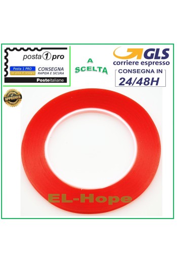 HIGH STRENGTH DOUBLE SIDED TAPE 5mm GLUES TOUCH SCREENS CELL PHONES TABLETS 25 METERS