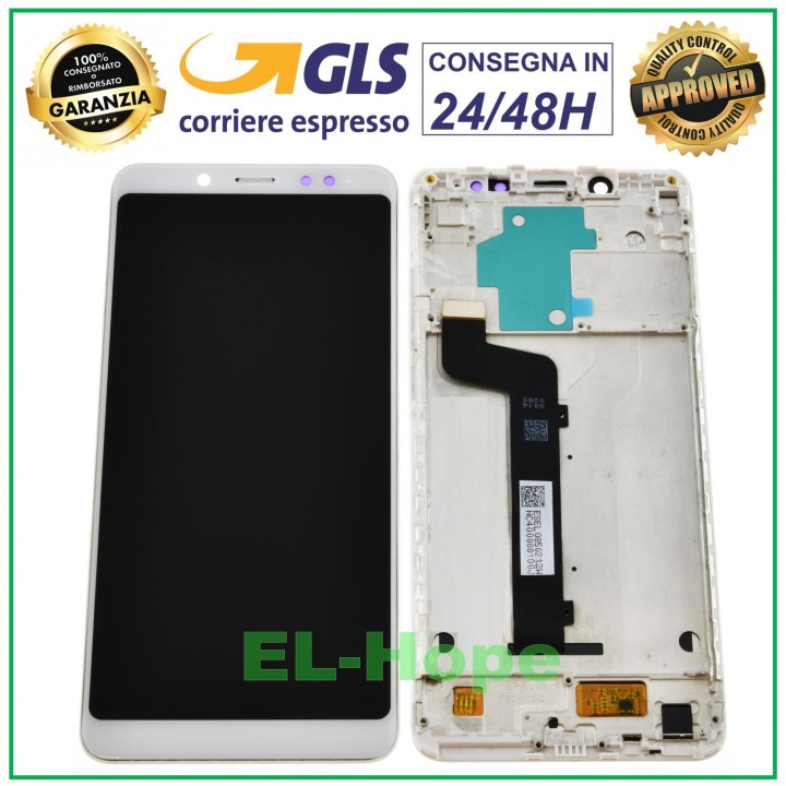 DISPLAY + FRAME LCD FOR XIAOMI REDMI NOTE 5 M1803E7SG TOUCH SCREEN WHITE GLASS