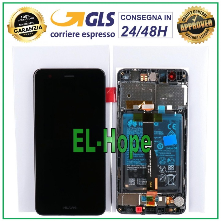 LCD DISPLAY TOUCH SCREEN FRAME + ORIGINAL BATTERY HUAWEI NOVA CAN-L11 BLACK