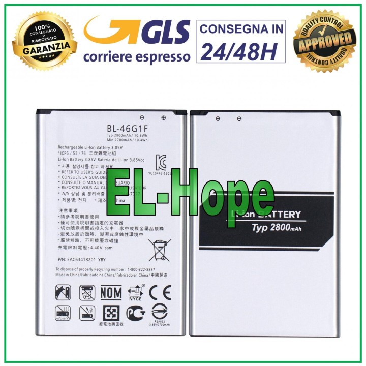 BATTERY BL-46G1F FOR LG K10 2017 M250 M250N 2800 mAh BATTERY LI-ION CELL