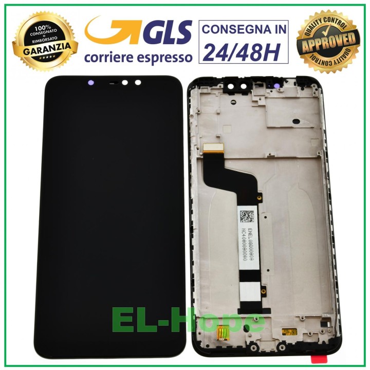 LCD DISPLAY + FRAME FOR XIAOMI REDMI NOTE 6 PRO TOUCH SCREEN BLACK SCREEN