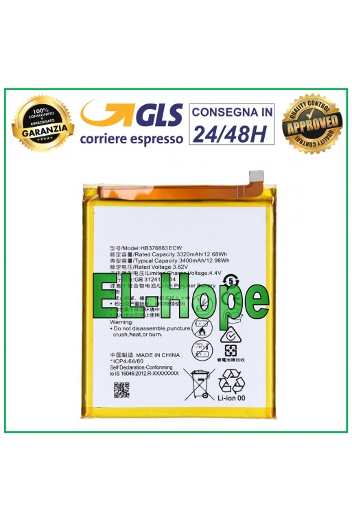 BATTERY HB376883ECW FOR HUAWEI P9 PLUS VIE-L29 L09 3400 mAh 3.82V BATTERY