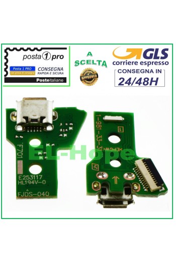 MICRO USB CHARGING CONNECTOR PCB 12 PIN JDS-040 FOR SONY PS4 JOYPAD CONTROLLER