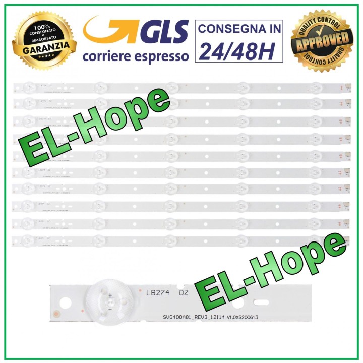 KIT 10 LED TV STRIP BARS 40  SONY SVG400A81-REV3-121114 KDL40R450A KDL40R473A