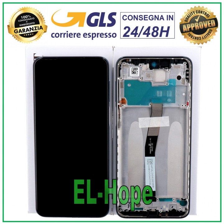 ORIGINAL TOUCH DISPLAY + FRAME XIAOMI REDMI NOTE 9 PRO M2003J6 M2003J6B2G BLACK