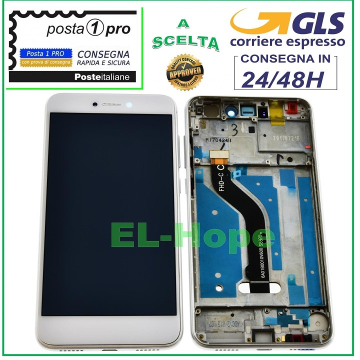 LCD DISPLAY FRAME FOR HUAWEI P8 LITE 2017 PRA-LA1 LX1 LX3 TOUCH SCREEN WHITE