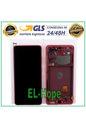 LCD DISPLAY + ORIGINAL FRAME SAMSUNG GALAXY S20 FE SM-G780F TOUCH SCREEN RED