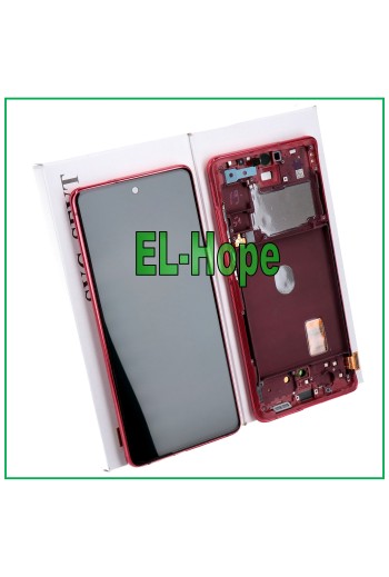 LCD DISPLAY + ORIGINAL FRAME SAMSUNG GALAXY S20 FE SM-G780F TOUCH SCREEN RED