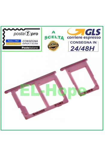 SLOT CART COMPARTMENT HOLDER NANO SIM + MICRO SD SAMSUNG GALAXY J3 2017 SM J330 PINK