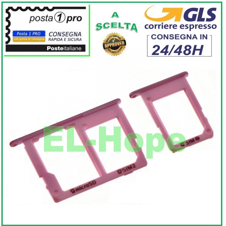 SLOT CART COMPARTMENT HOLDER NANO SIM + MICRO SD SAMSUNG GALAXY J3 2017 SM J330 PINK